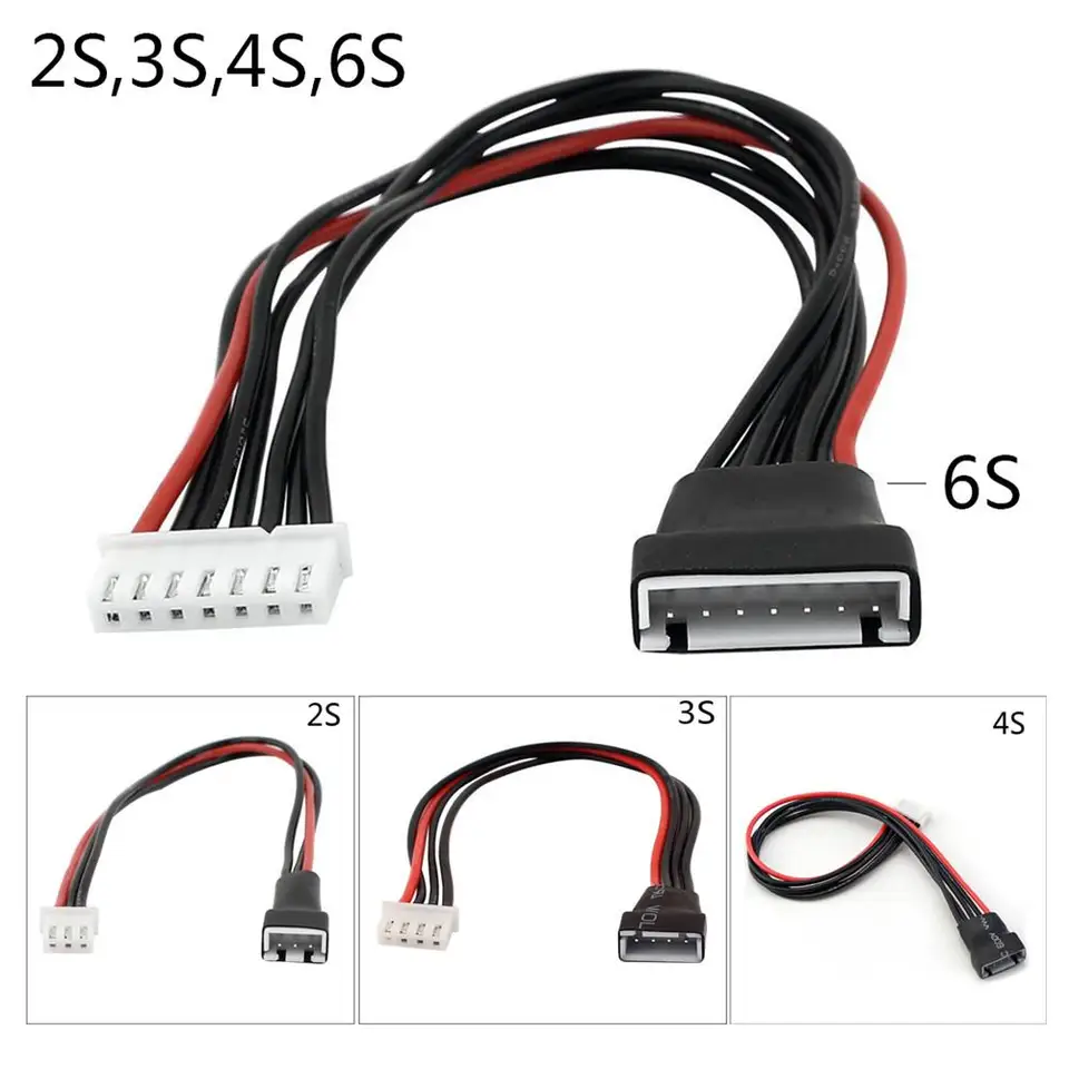 1ks 2s-6s Lipo nabíjanie nabíjania predĺženej čiary/drôtu/konektora 22awg 220 mm jst-xh vyrovnaný silikónový kábel 2s 3s 4s 6s