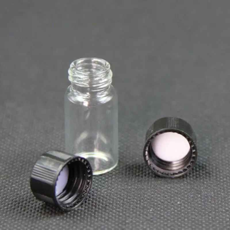 1ks 3 ml/5 ml sklenené číre jantárové malé liekové fľaše Hnedé vzorky Laboratórne práškové činidlá fľaše na fľašu