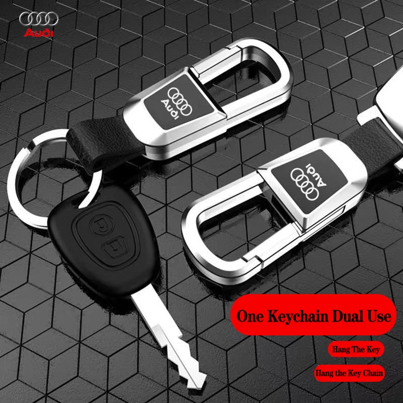 1ks 3D kovový/kožený automobil Znak na reťaz kľúča Kľúčový prsteň pre Audi Sline TT Q2 Q3 Q5 Q7 Q8 A3 A4 A5 A6 A7 A7 R8 B5 B6 B7