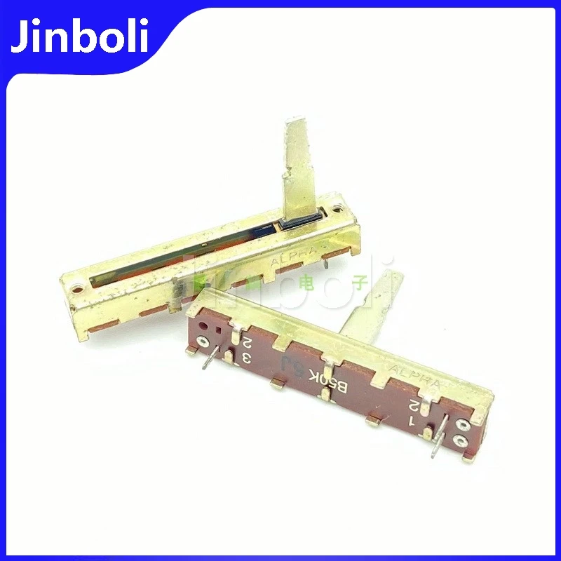 1ks 45 mm B50K B503 Single 3pins Rovné posuvné potenciometrové zmiešavacie zmesi Fader Slide Zdvih 30 mm dĺžka rukoväte 20 mm