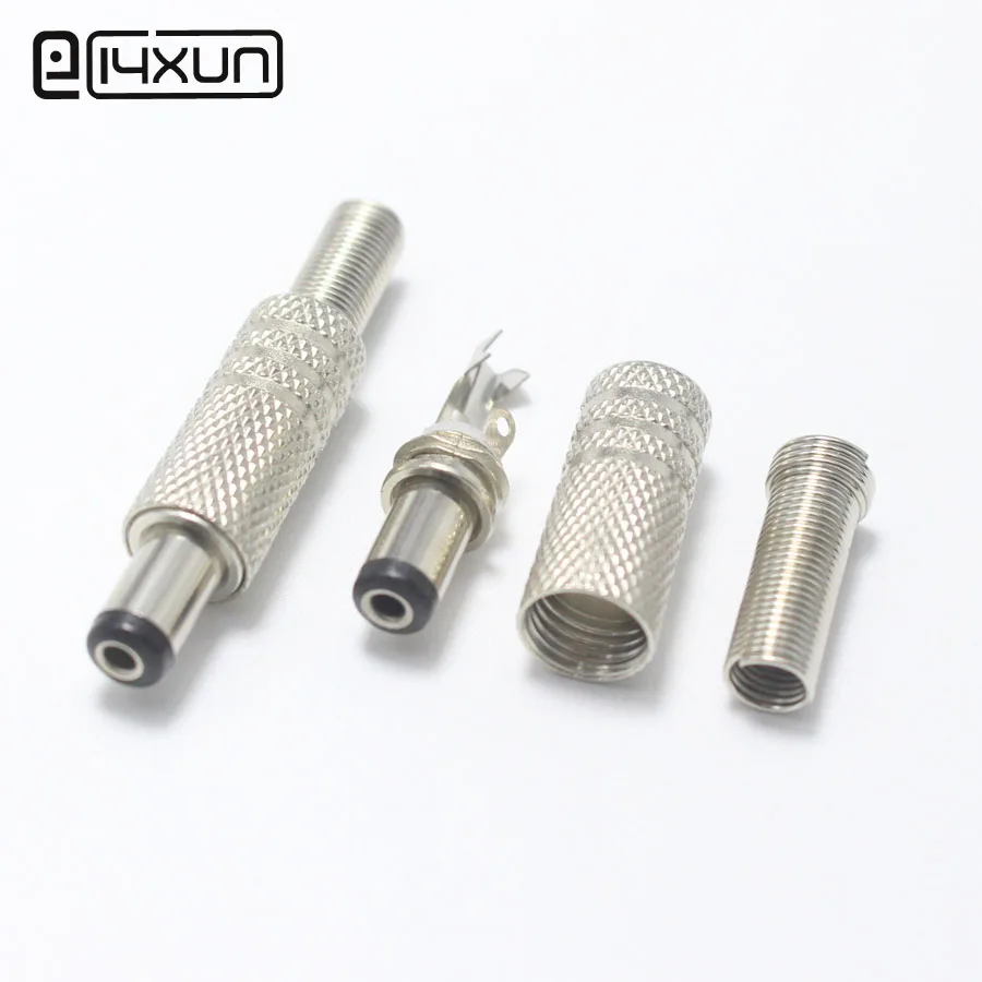 1ks 5,5 * 2,5 mm jednosmerná zástrčka 5,5 mm * 2,5 mm Kovové mužské zástrčky konektor 9 mm krátky typ adaptéra pre kábel OD5MM