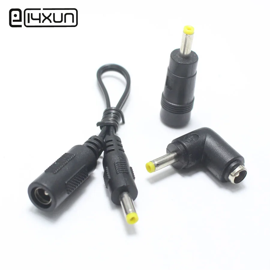 1ks 5,5 x 2,1 mm žien až 4,0x1,7 mm mužský jednosmerný adaptér pre notebook 5.5*2,1 až 4.0*1,7 mm rovný pravý uhol s káblom