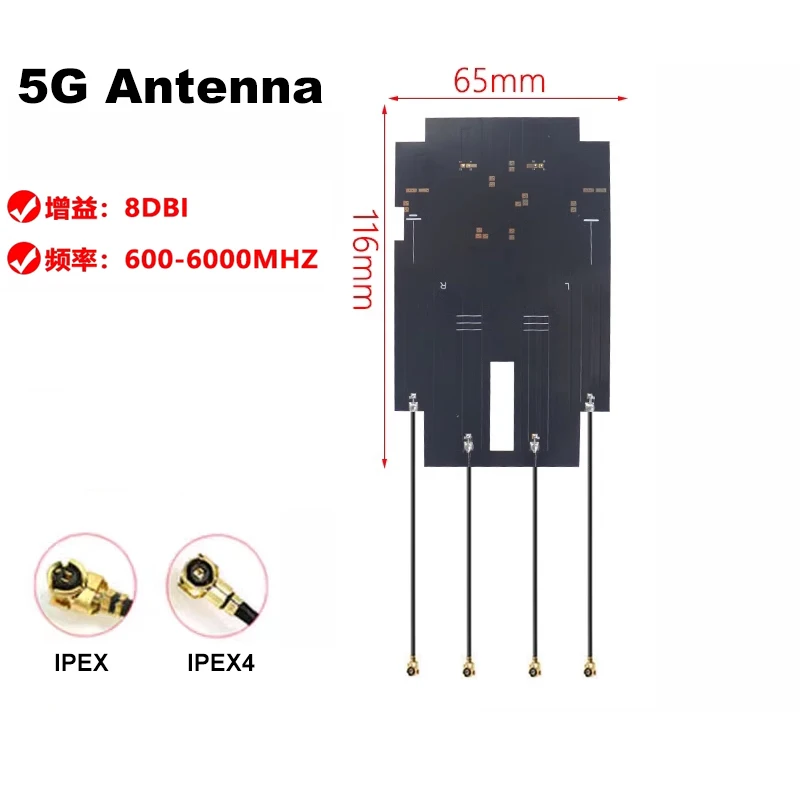 1ks 5g 4g LTE GSM GPRS 2G 3G NB-IOT Interný FPC Flexibilný vysoký zisk Four Four v jednom s UFL MHF4 20 cm káblov