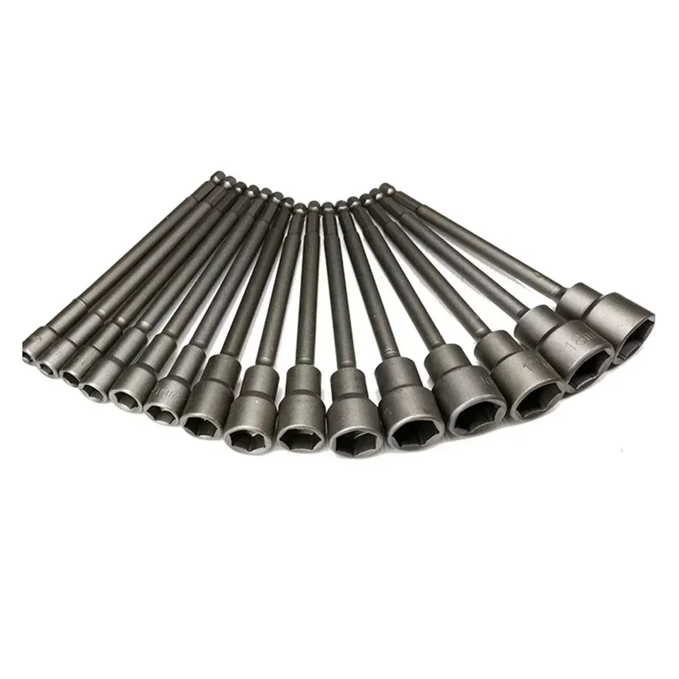 1ks 6 mm-19 mm magnetický hex soketový kľúč 150 mm pneumatické skrutky zásuvky Kľúč predlžovacia rukávové príslušenstvo náradie