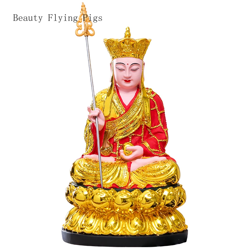 1ks 8-palcový živicový podlahový tibetský kráľ Buddha socha pre domáce bohoslužby Feng Shui Ornament