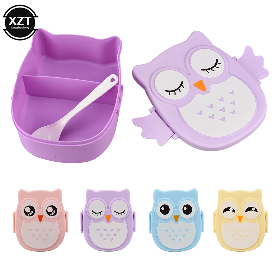 1ks karikatúra Owl Lunch Box Prenosná japonská bento jedlá boxy obedové box skladovanie pre deti škola vonkajšia termos jedlá piknik