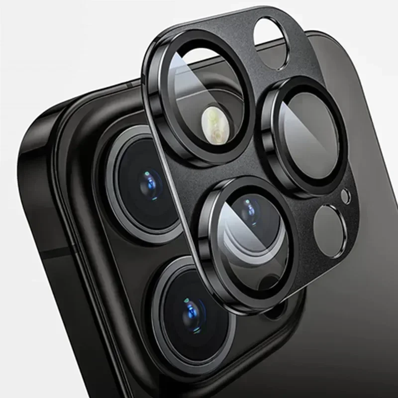 1ks kovový chránič šošoviek pre kovovú kameru pre iPhone 16 15 Pro Max 15 16 Plus sklenené kryt