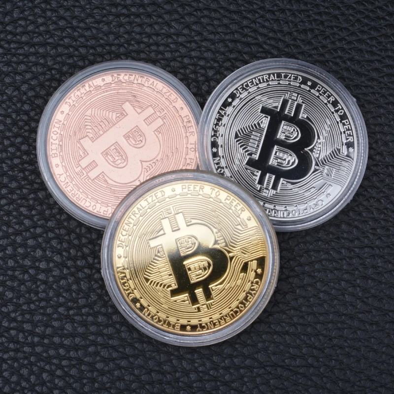 1ks kreatívny suvenír zlatá bitcoinová minca zbera