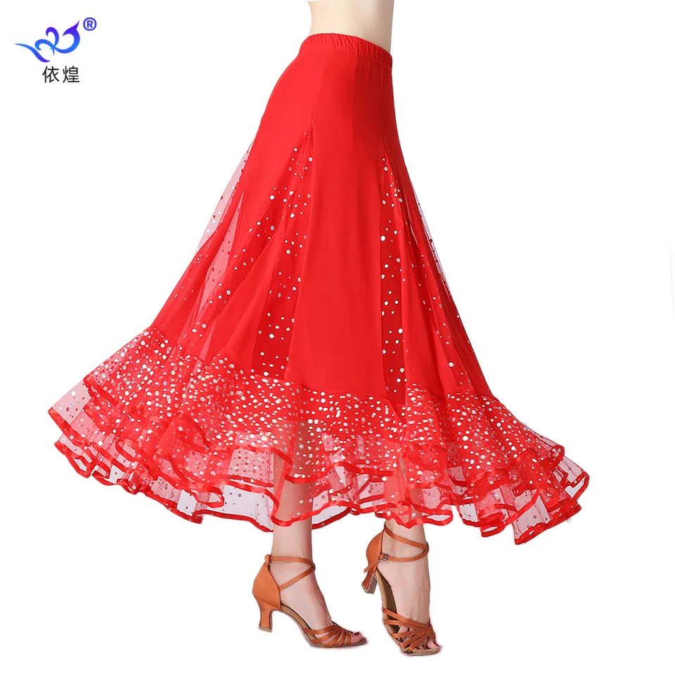 1ks/lot žena módna flicin s dlhou tanečnou sukňou Lady Mesh Patchwork Waltz tanečná sukňa