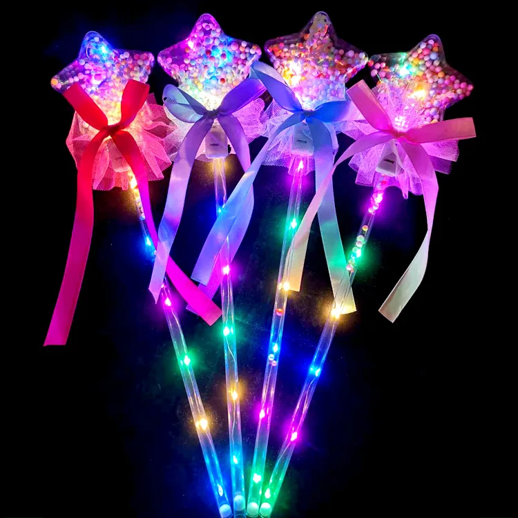 1ks Luminous Ball Stick Fairy palica šumivá hviezda Push Small Gift Detská žiarska hračka Svadobná večera