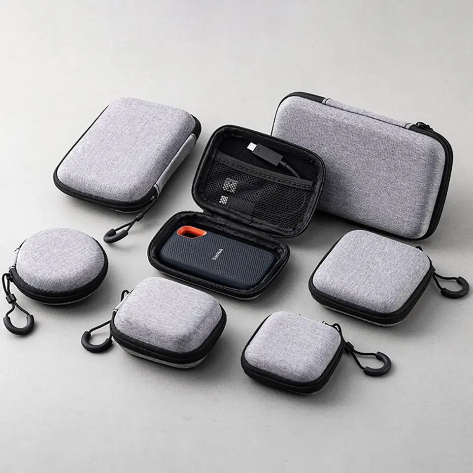 1ks Mini EVA Storage Bag Pase prepravné tašky na zips pre slúchadlá pre slúchadlá/telefón/nabíjací kábel digitálne príslušenstvo