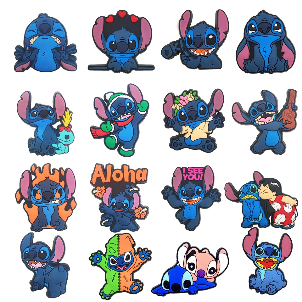 1ks Miniso Stitch Cartoon Series Séria topánky topánky topánky Doplnky Decorácie pracky fit clog deti X-mas Party Darčeky