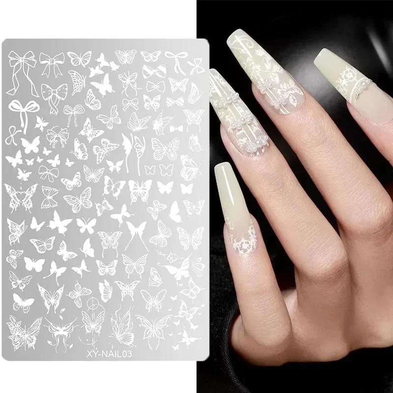 1ks motýliky na nechty na nechty na nechty Butterfly Design Design kvetinové kvetinové listy na nechty na nechty šablón šablón