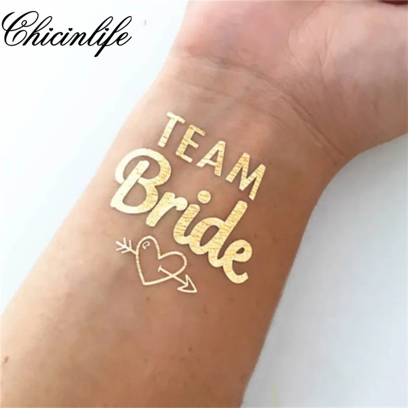 1ks nevesta Dočasné tetovanie Bachelorette Party Bride Tribe Flash tetovanie družička Družička Darček Svadobná svadobná dekorácia