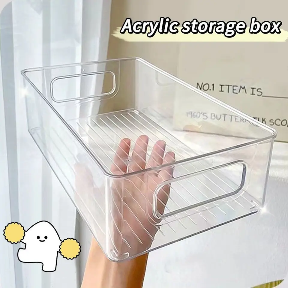 1ks ovocné jedlá Kniha Kozmetické šperky chladničky Skladovanie zásobník Priehľadný číry stolík Kuchyňa Študentský pracovný stôl Skladba
