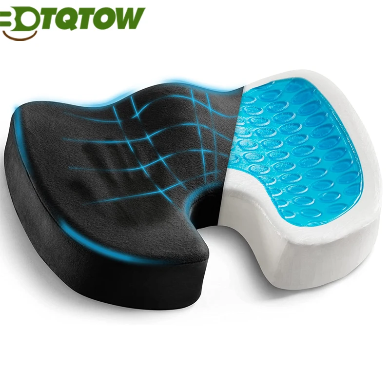 1ks pamäťové penové gélové sedadlo vankúš na kancelársku stoličku, vankúš na stoličku pre kreslo, vankúš na stolové sedadlo pre ischias, ergonomický coccyx