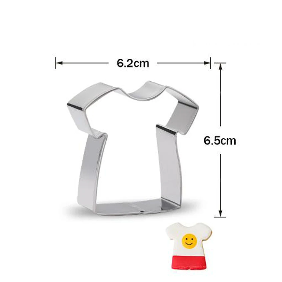 1ks Patisserie Reposteria Tričko Tričko Cookie Cutters formy kovové fondantné torty dekor