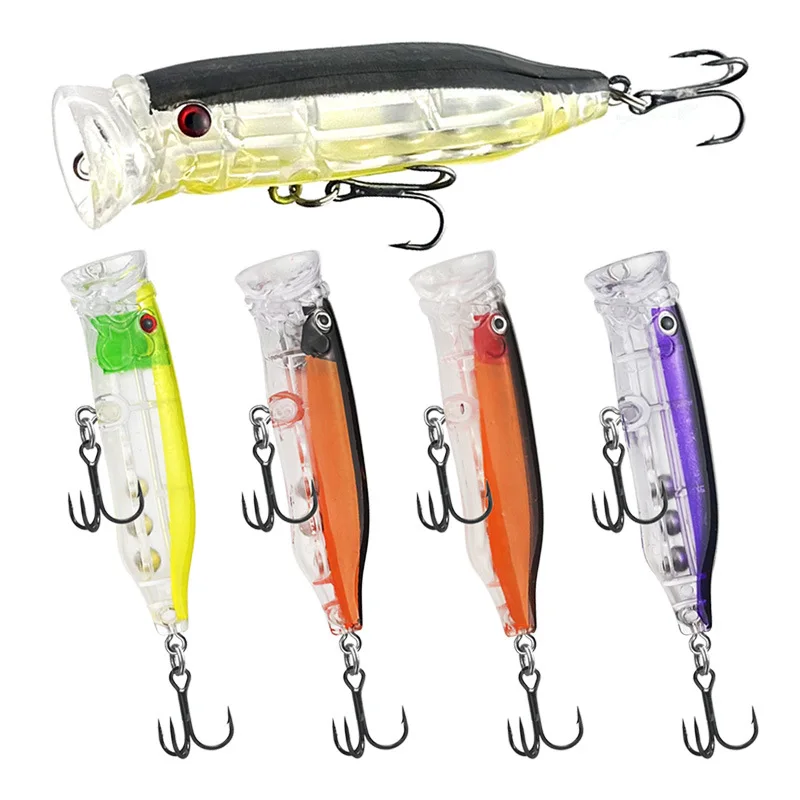 1ks plávajúce popper wobbler rybárska návnada s háčikmi 7 cm 9g Crankbait Artificial Bait Poper Pesca Carp Pike návnada