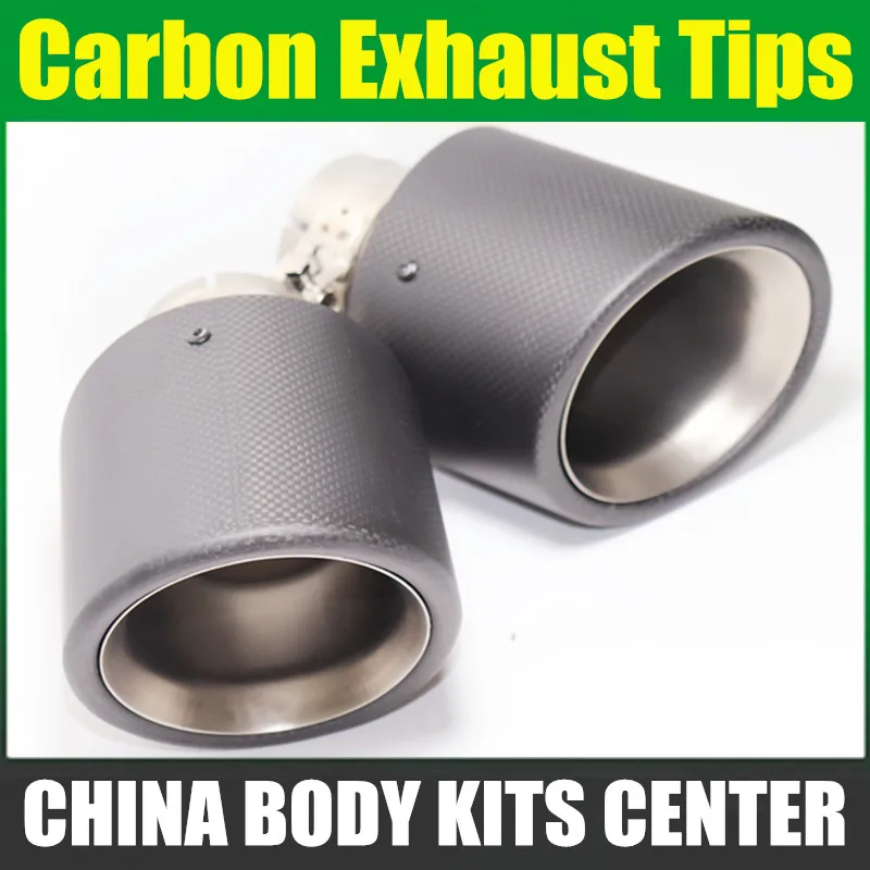 1ks pre Akrapovic car Matt uhlíkové vlákno výfukový systém tlmič Tufl rúrka Curl Universal Nereadless Tuflers Ozdoby trysky