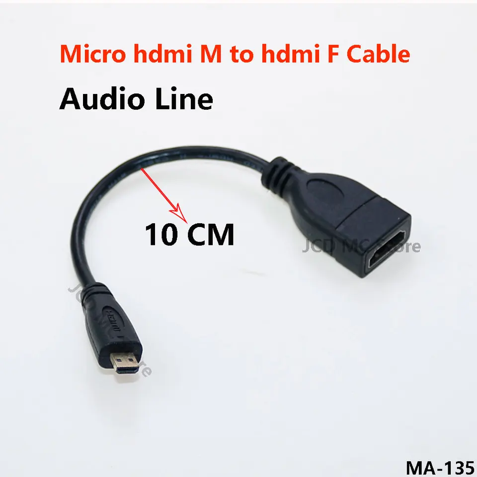 1ks pre štandardné rozhranie HDMI Micro HDMI kompatibilné samec D až HDMI-kompatibilné samica jack adaptér kábel HDMI na kábel HDMI