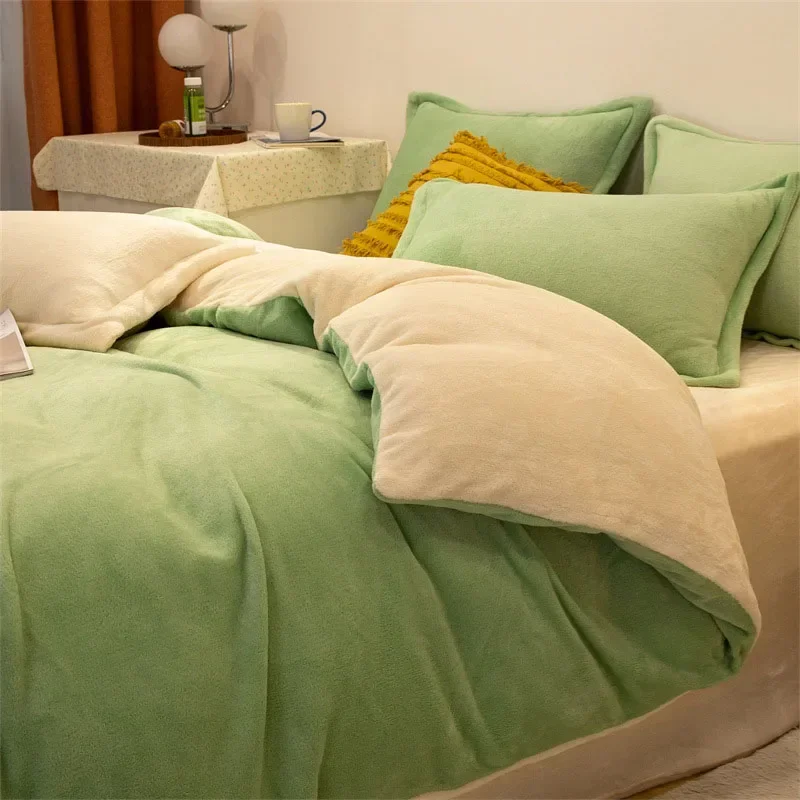 1ks prekrývky obliečky zimné teplé dvojité dvojité kingové prikrývky King Cover Drave Flanel Case Case Flanel Duvet pokrýva posteľnú bielizeň