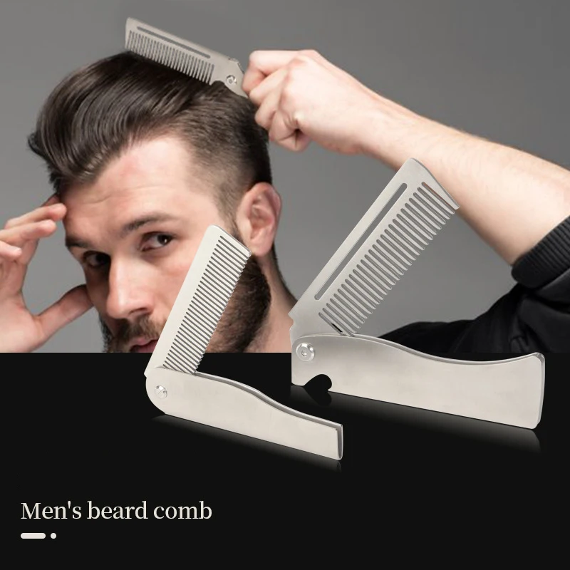 1ks prenosné brady COMS Prenosné skladacie vreckové hrebene pre mužov Oil Hlava Styling Produkt Produkt pre mužské ženy