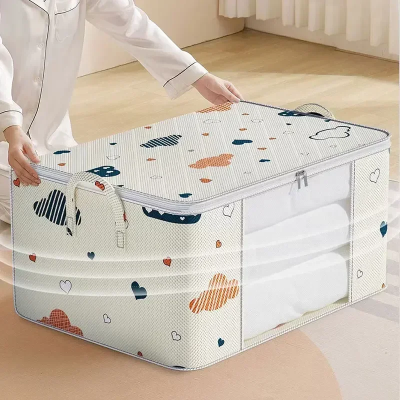 1ks prikrývka Storage vrecko s prachom, ktorý je odolný v šatníku prikrývky Organizátor domácich prikrývok na zips