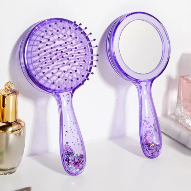 1ks Purple Galaxy Air Cushion Hair Brush Comp Comp Mirror Masáž masáž make -up zdravotné nástroje