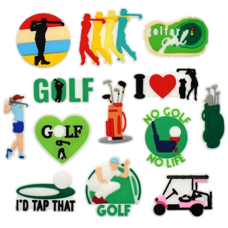 1ks PVC Shoe Kúzla I Love Golf Sport DIY Odznak Ženy Sandále Buckle Kids Pins DECORÁCIA PARTY ZABEZPEČENSTVO