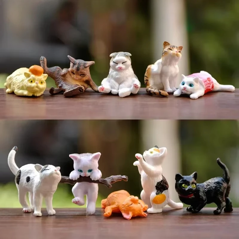 1ks roztomilé mačky miniatúrne ozdoby mačiatko figuríny Model darčeky pre deti deti narodeniny