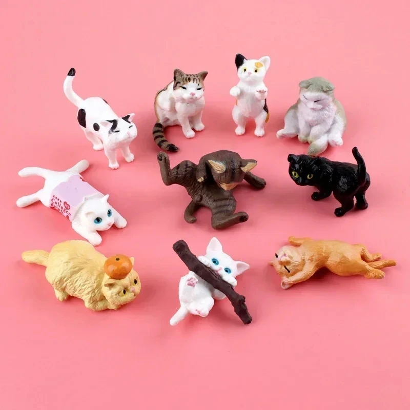 1ks roztomilé mačky miniatúrne ozdoby mačiatko figuríny Model darčeky pre deti deti narodeniny