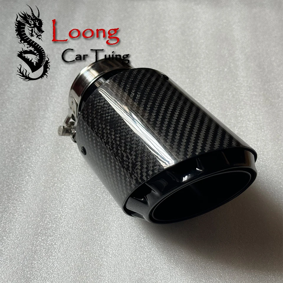 1ks s jedným automobilom výfukové potrubie chvost Glosy Black Carbon/Nerezless ocele Výfukové špičky výfuku Tazara pre BMW/Porsche
