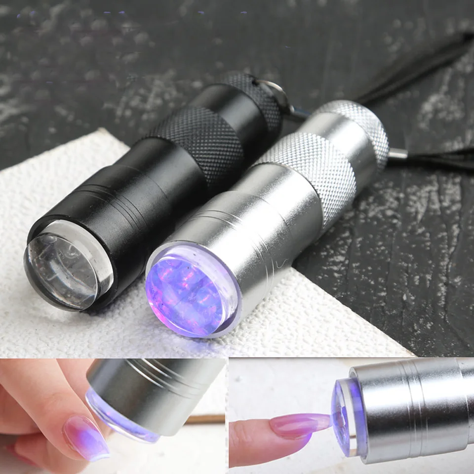 1KS Silikónový ručný vreckový na nechtovú sušičku Jelly Stamper Head UV Light Light Rýchle suchý lak políc Prenosná manikúra baterka XZ-41