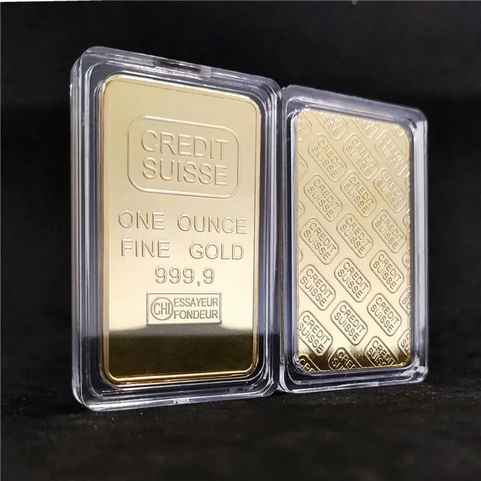 1ks simulácia Zlatý kreditný kozmický bar 1 oz zlaté ingot sussie zlaté bulliá