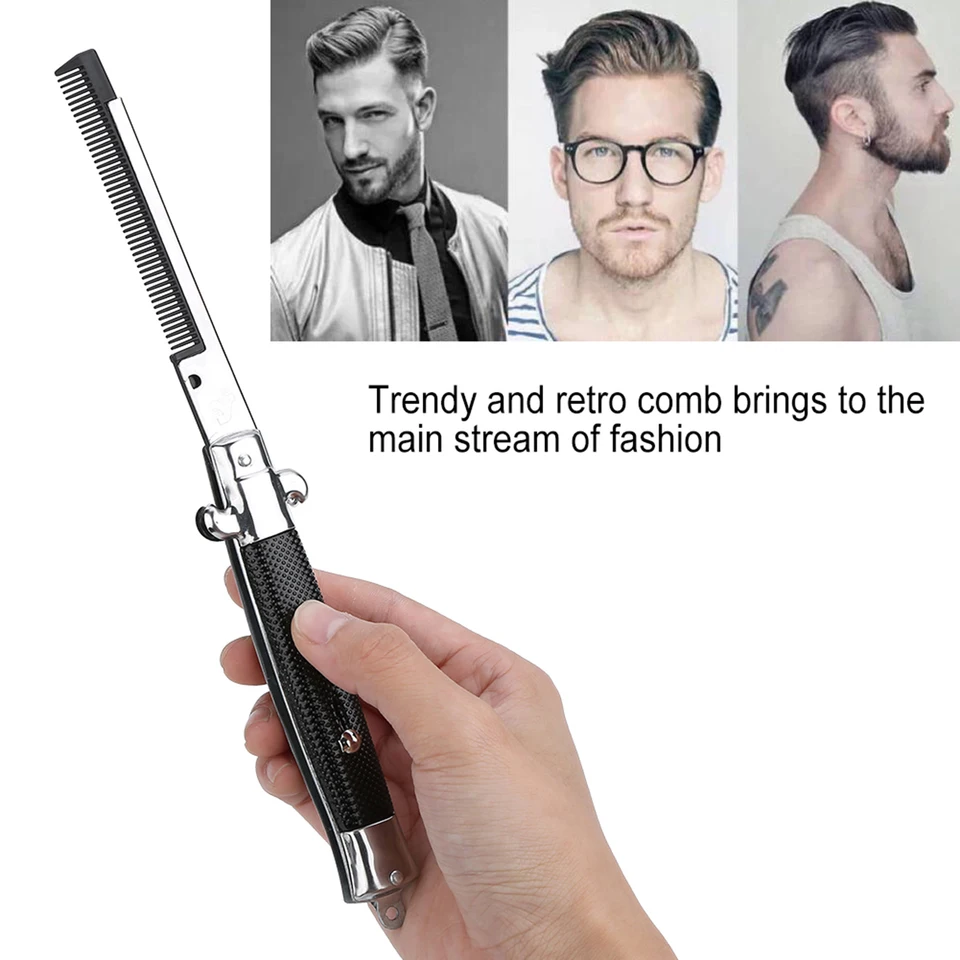 1ks skladacie pružinové hrebeň pánske dámske kozmetické ručne vyrábané skladacie vreckové klipové vlasy fúzy brady Comber Barbershop Pet Modeling