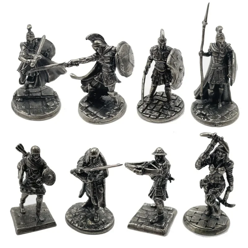 1ks staroveký Spartan Rím Soliders Figuríny miniatúry Vintage kovové vojaci Model socha Desktop Darček