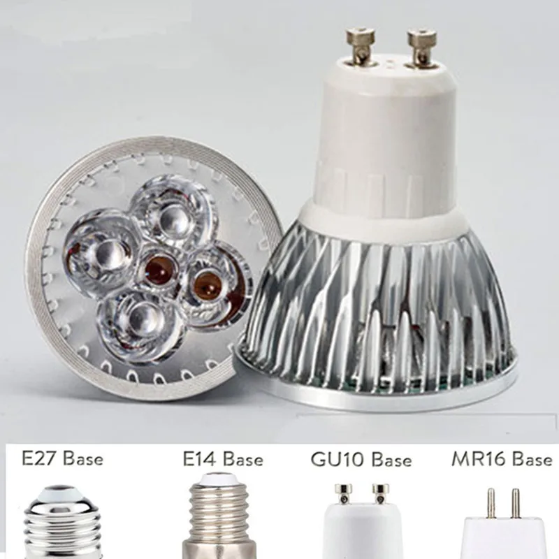 1ks Super Bright 6W 9W 12W GU10 220V 110V LED lampa Spotlight 3led 4LED s vysokým výkonom Light Light Luster Nahraďte halogénovú žiarovku