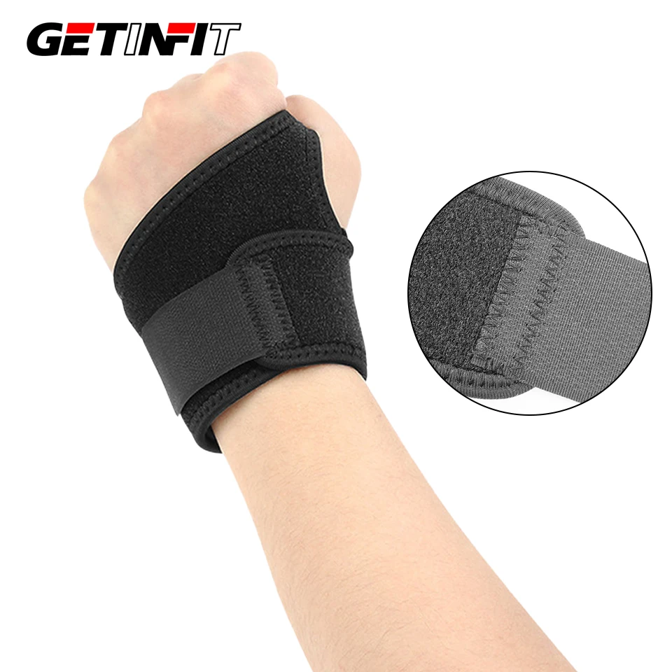 1ks telocvičňa zápästie Sports WristBand Splint Fractures Nastaviteľné zápästie zápästie Podpora náramkov Tunnel Cvičenie Tunnel
