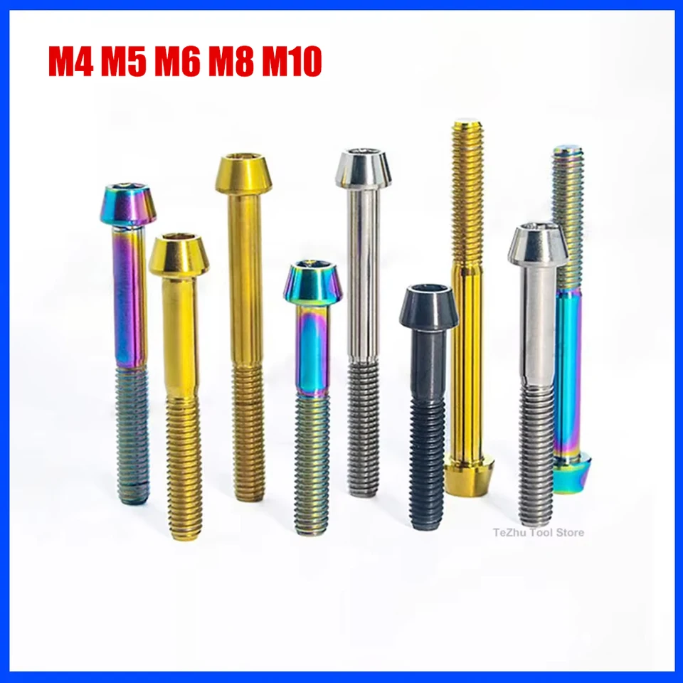 1ks titánový skrutka M4 M5 M6 M8 M10 x 8 15 16 20 25 30 35 40 45 50 65 mm Allen Keer Keber Skrutka hlavy skrutky pre sedadlo na bicykli