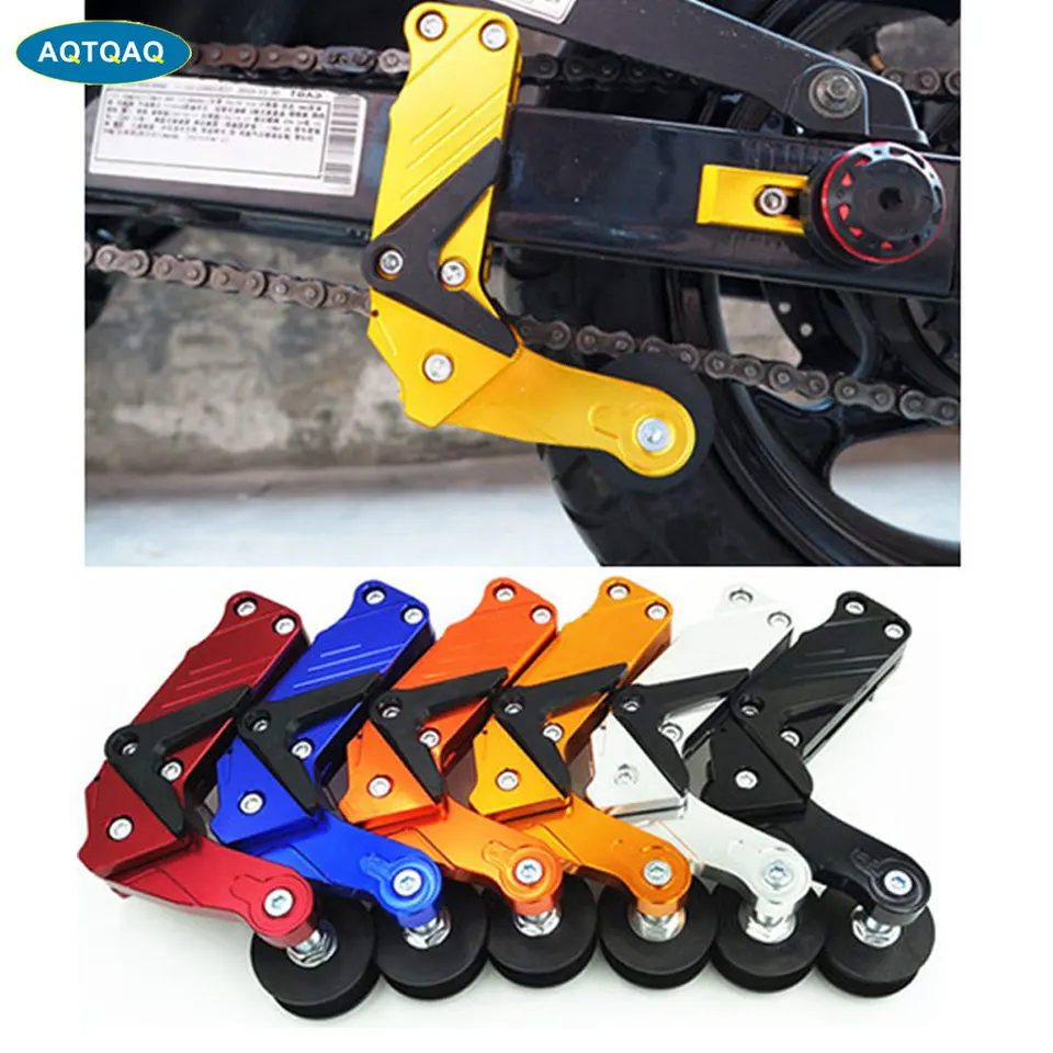 1ks Univerzálny hliníkový motocyklový reťaz napínača Adjuster Roller Tools pre špinavé bicykle ATV Motokros modifikované príslušenstvo