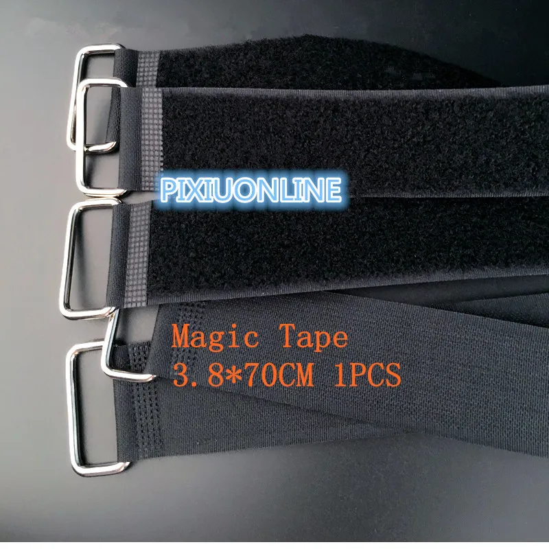 1ks/veľa YT1117 HASP HOOKLOOP NYLONA Upevnenie pásky Kúzla páska Čierny kábel kravata Šírka 3,8 cm dĺžka 70 cm