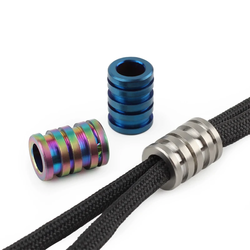1ks veľkú veľkosť TC4 titánový zliatlivý nôž korálky paracord dáždnik lano DIY EDC prívesok