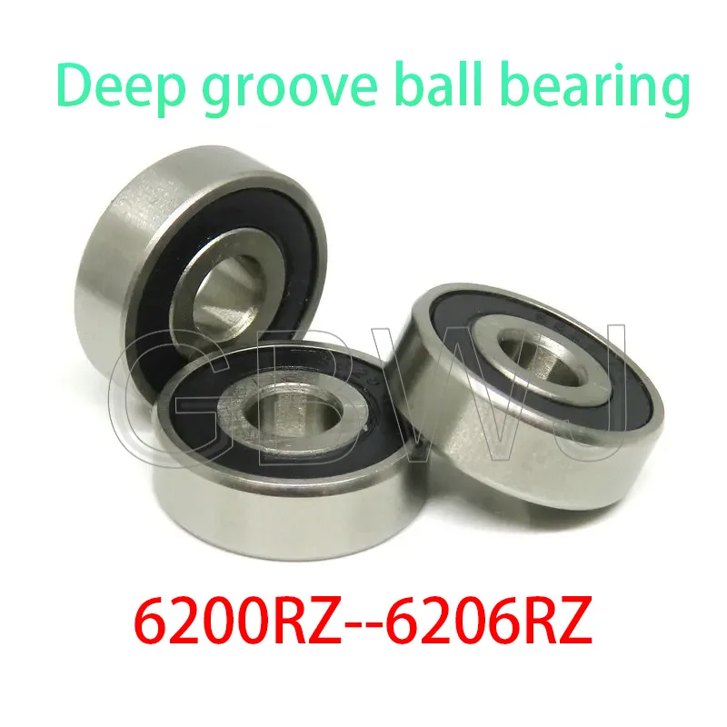 1ks Vysoko kvalitné 6200RZ 6201RZ 6205RZ 10x30x9mm z nehrdzavejúcej ocele Double Gum Utesnené hlboké drážky guľôčkových ložiskov