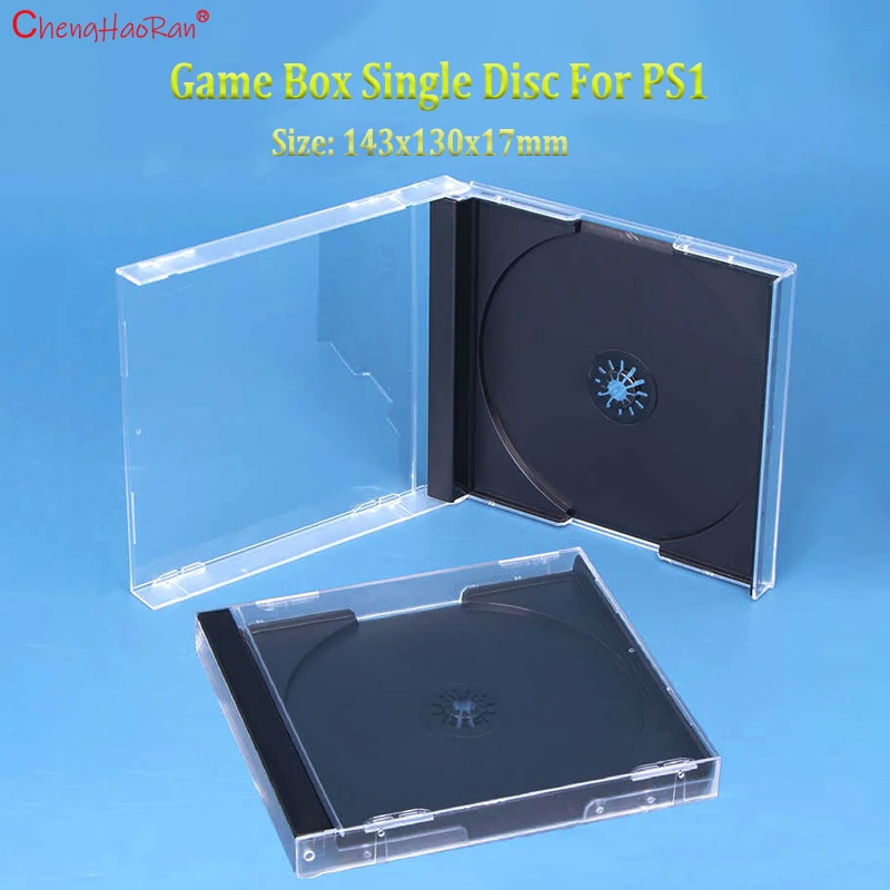 1ks vysokokvalitný herný box Single Disc pre PS1 PlayStation 1 Transparentný plastový úložný priestor pre jednotlivé disky Pase Puzdro