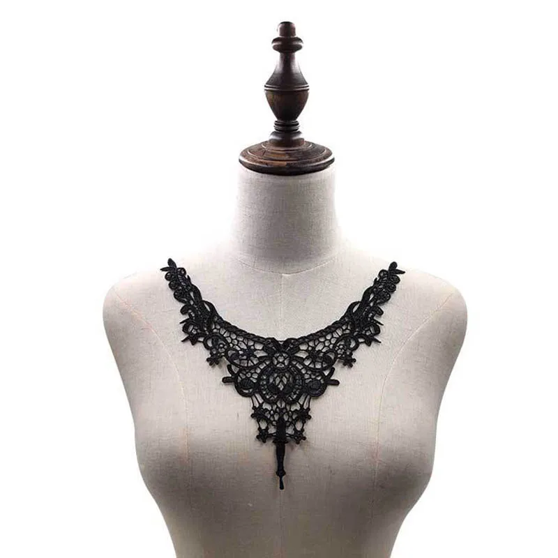 1ks čipkovaný golier biely čierny kvetina Venise Venise Lace Applique Trim Lace Lace Table Dress Šitové odevné potreby DIY