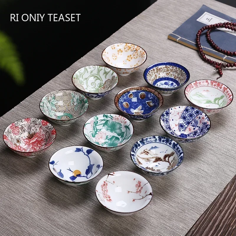 1ks čínsky butik keramický šálka modrá a biela porcelánová čajová misa ručne maľovaná čajová šálka cestovného meditácie šálka čaju 70 ml