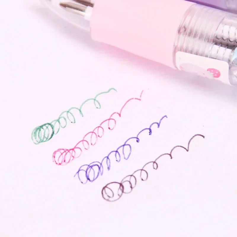1ks štyri farby zvierat Kawaii Ballpoint Cartoon 0,5 mm farebné perá kancelárske škola Študentské papiere Priateľ priateľ