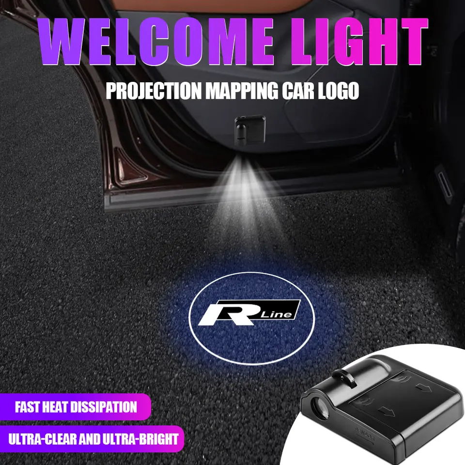 1ksové dvere automobilov Vitajte Light Laser Projector s láskavým dovolením Automatické príslušenstvo pre Volkswagen Golf Rline Scirocco CC Beetle Touran