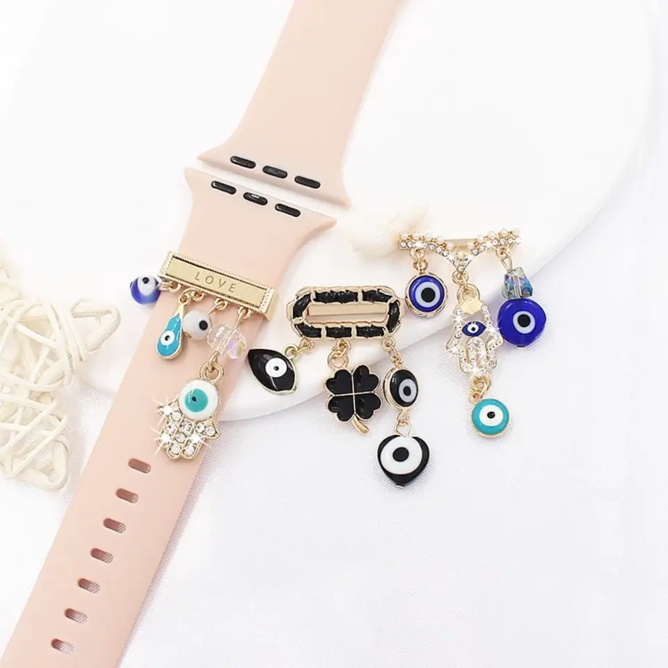 1ksové kovové diamantové hodinky Ornament Ornament kúzla pre Apple Decoration Ring pre Iwatch náramok