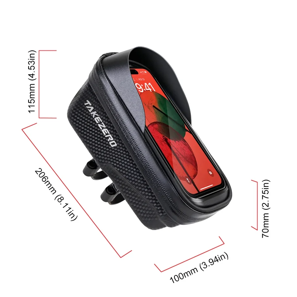 1L držiak na držiak na bicykel Držiak puzdro vodotesný so slnečným priezorom Motocykel Phone Mount Bag Zipper Uzatvára reflexný nastaviteľný upevňovač